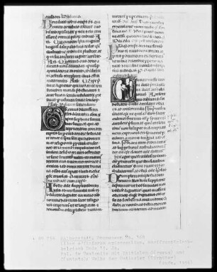 Liber officiorum episcopalium, Ms. 168, folio 3 verso, Textseite mit Initialen O(remis) und Q(antato): Weihe der Ostiarier (Türhüter)