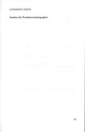 Aspekte der Fremdwortorthographie