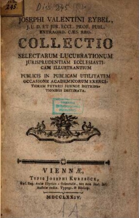 Collectio selectarum lucubrationum iurisprudentiam ecclesiasticam illustrantium