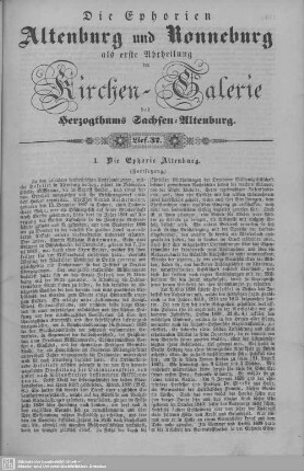 I. Die Ephorie Altenburg (Fortsetzung), Großstechau (Fortsetzung) : 37. Lieferung