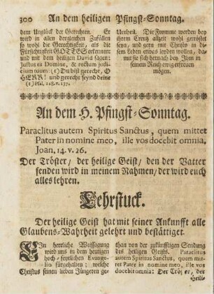 An dem H. Pfingst-Sonntag.