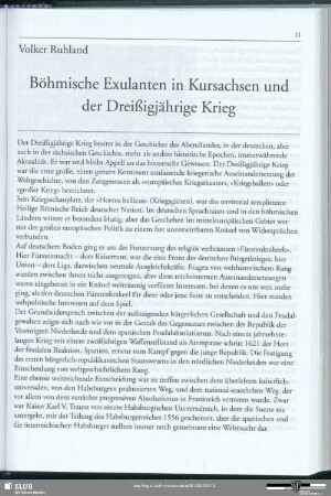 Böhmische Exulanten in Kursachsen und der Dreißigjährige Krieg