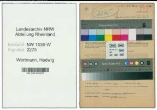 Entnazifizierung Hedwig Wortmann , geb. 28.07.1908 (Stenotypistin)