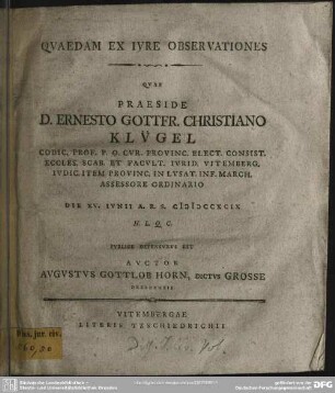 Quaedam Ex Iure Observationes