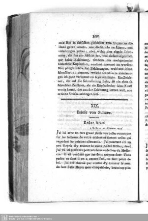 XIX. Briefe von Sultzer