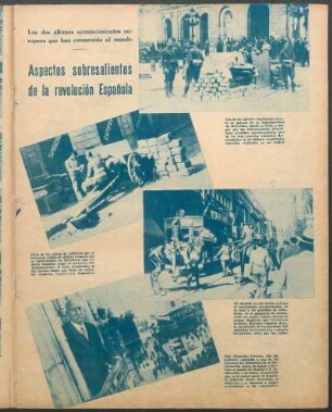 Aspectos sobresalientes de la revolución española [Fotografías] : Los dos últimos acontecimientos europeos que han conmovido al mundo
