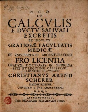 De calculis e ductu salivali excretis