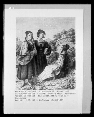 Frauen in Tracht (aus Goßfelden?)