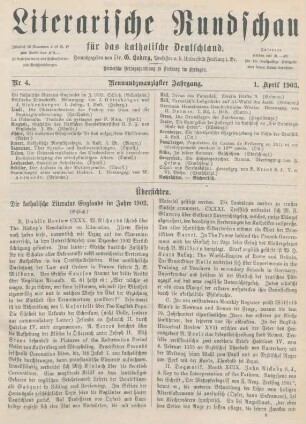 105-108 Die katholische Literatur Englands im Jahre 1902 : Schluss