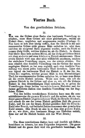 Viertes Buch. Von den gewöhnlichen Brüchen.