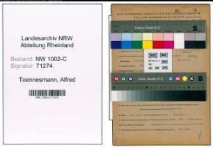 Entnazifizierung Alfred Toennesmann, geb. 03.03.1896 (Grosshaendler)