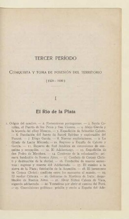 I. El Rio de la plata
