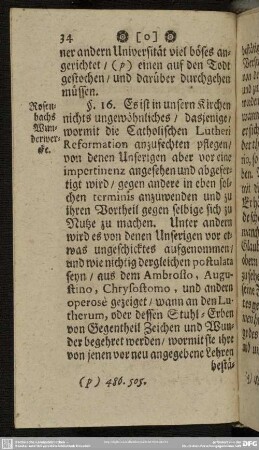 § 16. Rosenbachs Wunderwercke