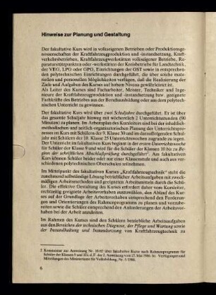 Hinweise zur Planung und Gestaltung
