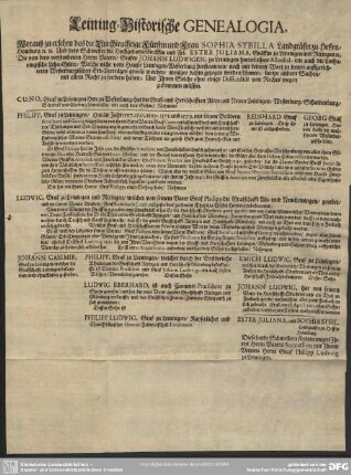 Leining-Historische Genealogia