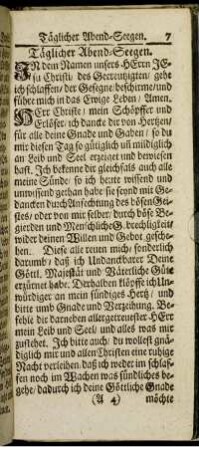 Täglicher Abend-Seegen.