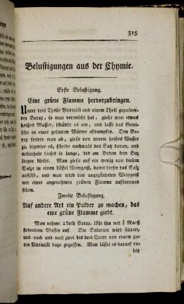 Belustigungen aus der Chymie.