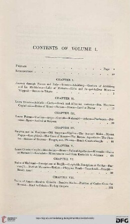 Contents of volume I.