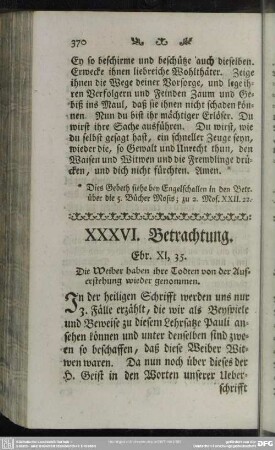 XXXVI. Betrachtung. Ebr. XI, 35.