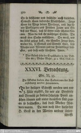 XXXVI. Betrachtung. Ebr. XI, 35.
