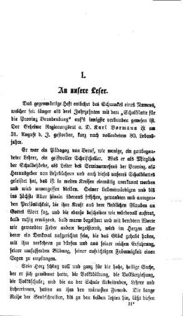 An unsere Leser