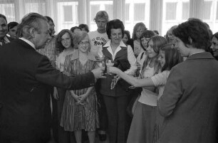Empfang der Stadtverwaltung für Schülerinnen und Schüler der Manvers Pierrepont Comprehensive School in Nottingham im Rahmen eines Besuchs bei der Realschule Rüppurr