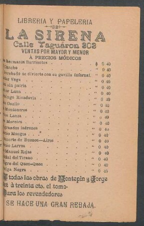 [Publicidad] Librería y papelería de La Sirena