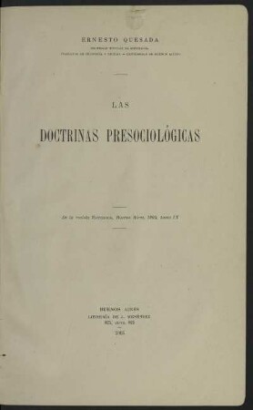 Las doctrinas presociológicas