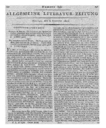 [Sammelrezension zweier Übersetzungen von neutestamentlichen Texten] Rezensiert werden: 1. Lucas <Evangelista>: Die Geschichte der Apostel von Lukas. Übers. v. J. A. Bolten. Altona: Kaven 1799 2. Die neutestamentlichen Briefe. T. 1. Die größeren Briefe von Paulus. Übers. v. J. A. Bolten. Altona: Kaven 1800