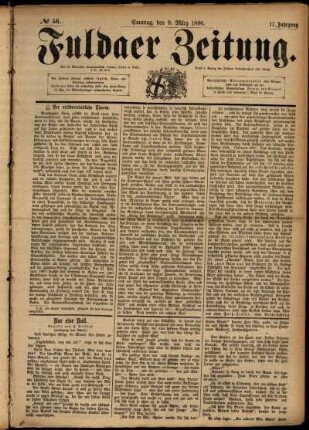 Ausgabe vom Sonntag, den 09. März 1890.