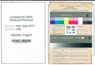Entnazifizierung Irmgard Ottweiler , geb. 01.10.1909 (Jugendleiterin)