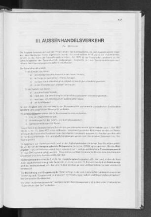 III. Außenhandelsverkehr