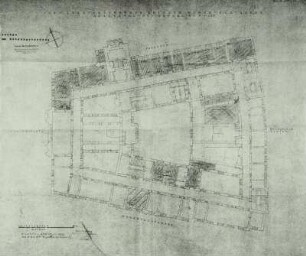 Dresden, Ständehaus, Grundriss des 1. Obergeschosses mit Einzeichnung der Räume, die von der Deutschen Fotothek genutzt werden