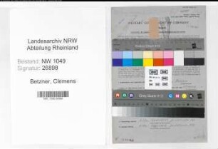 Entnazifizierung Clemens Betzner , geb. 08.01.1897 (Stadtangestellter)