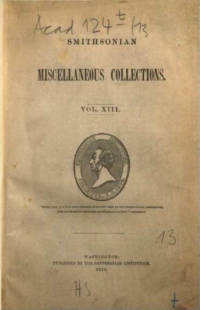 Smithsonian miscellaneous collections. 13