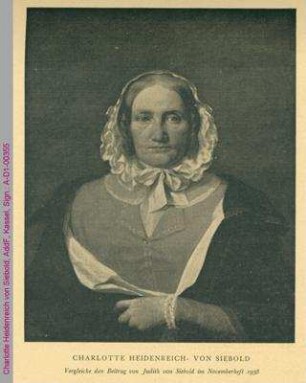 Porträt von Charlotte Heidenreich von Siebold