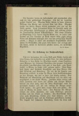198. Die Erfindung der Buchdruckerkunst.