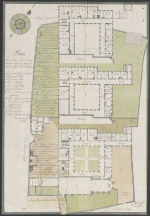 Plan des ehemaligen Dominicaner Klosters samt dem ganzen Bezirck zu Heidelberg