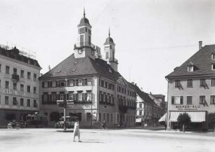 Tuttlingen, Markt : Tuttlingen. Marktplatz mit Hotel Post und Rathaus