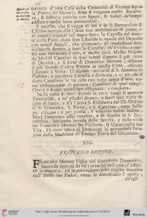 [XXI. – Francesco Morone – XXX. Gio. Girolamo Sanmichele Architetto]