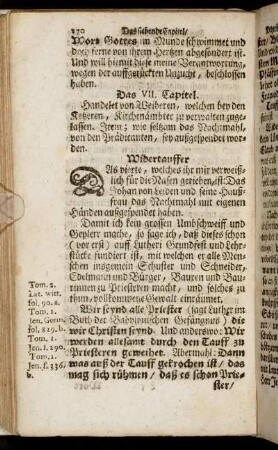 Das VII. Capitel. Handlet von Weiberen, welchen bey den Ketzeren, Kirchenämbter zu verwalten zugelassen. [...]