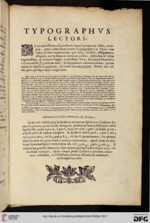 Typographus lectori