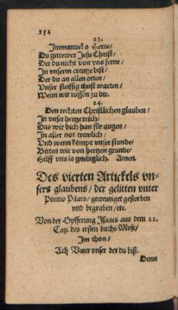 Des vierten Artickels unsers glaubens/ der gelitten unter Pontio Pilato ...