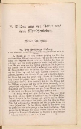 V. Bilder aus der Natur und dem Menschenleben
