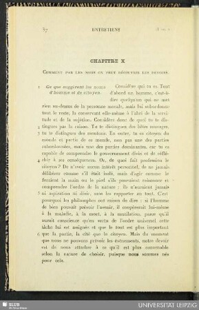 Chapitre X. Comment par les noms on peut découvrir les devoirs
