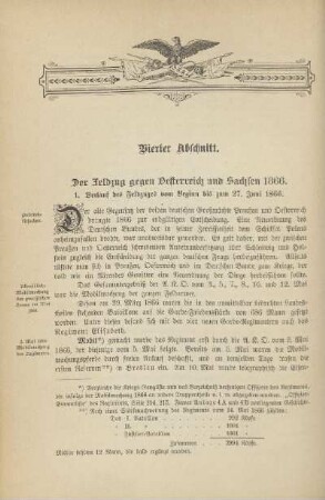 Vierter Abschnitt. Der Feldzug gegen Oesterreich und Sachsen 1866