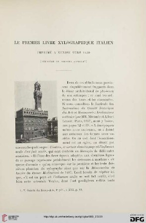 3. Pér. 30.1903: Le premier livre xylographique italien, imprimé à Venise vers 1450, [2]