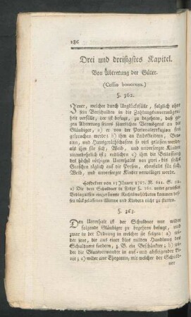 Drei und dreisigstes Kapitel. Von Abtretung der Güter. (Cessio bonorum)