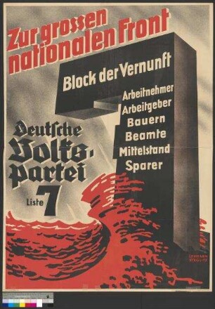 Wahlplakat der DVP zur Reichstagswahl am 5. März 1933
