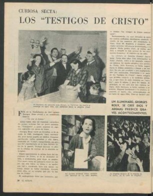 Los "Testigos de cristo" : Curiosa secta: